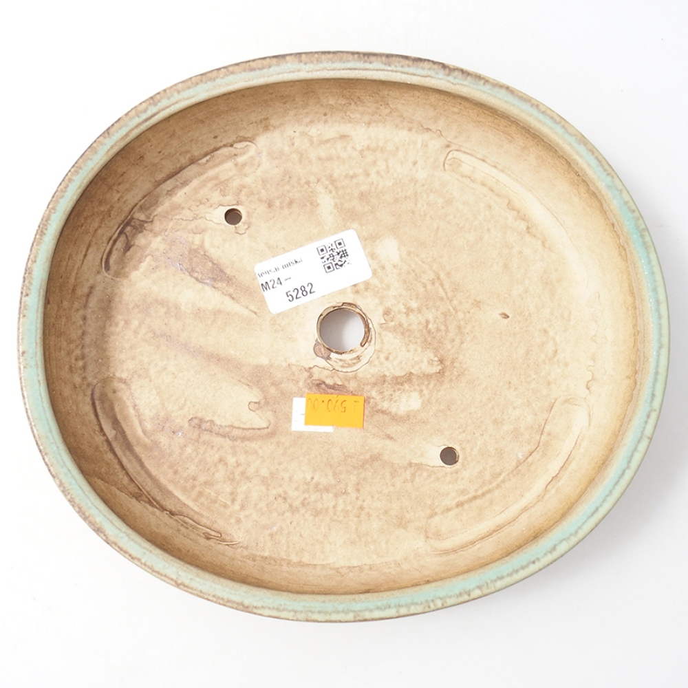 Ciotola per bonsai in ceramica 22,5 x 20 x 4 cm, verde