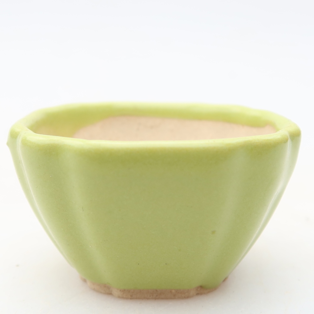 Ciotola per bonsai in ceramica 4,5 x 4,5 x 2,5 cm, verde
