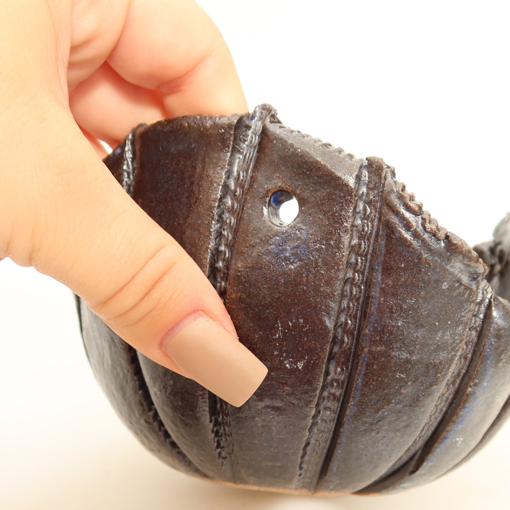 Contenitore in ceramica per Kokedama 13,5 x 12 x 8 cm, colore blu
