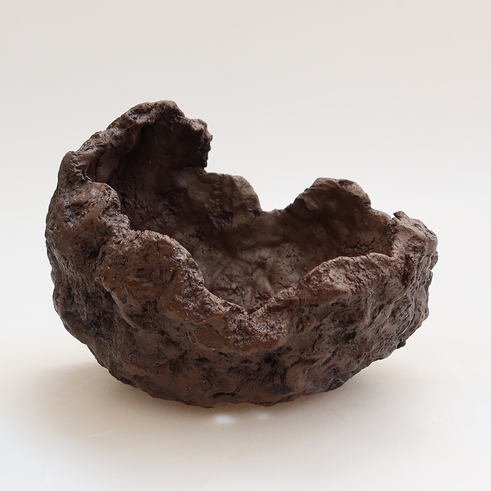 Guscio in ceramica 13,5 x 12 x 13 cm, colore marrone