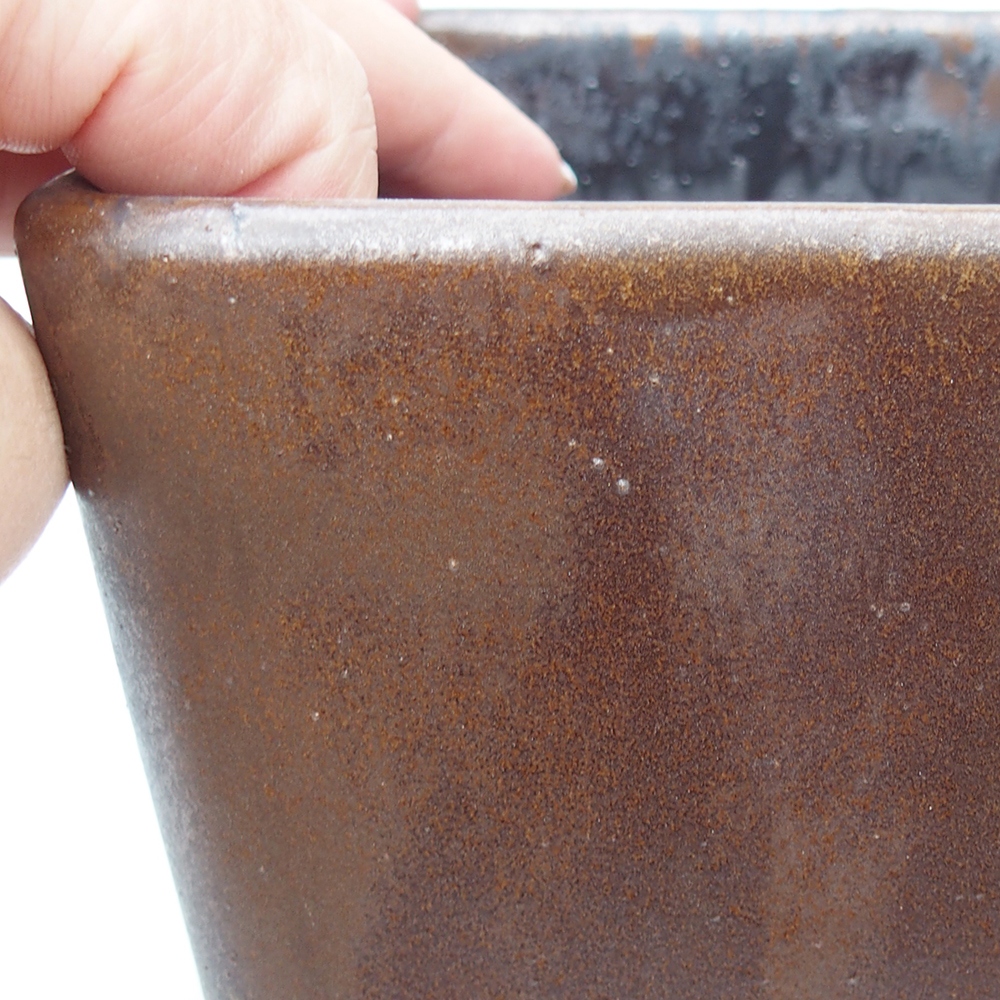 Ciotola per bonsai in ceramica 13 x 13 x 13 cm, marrone