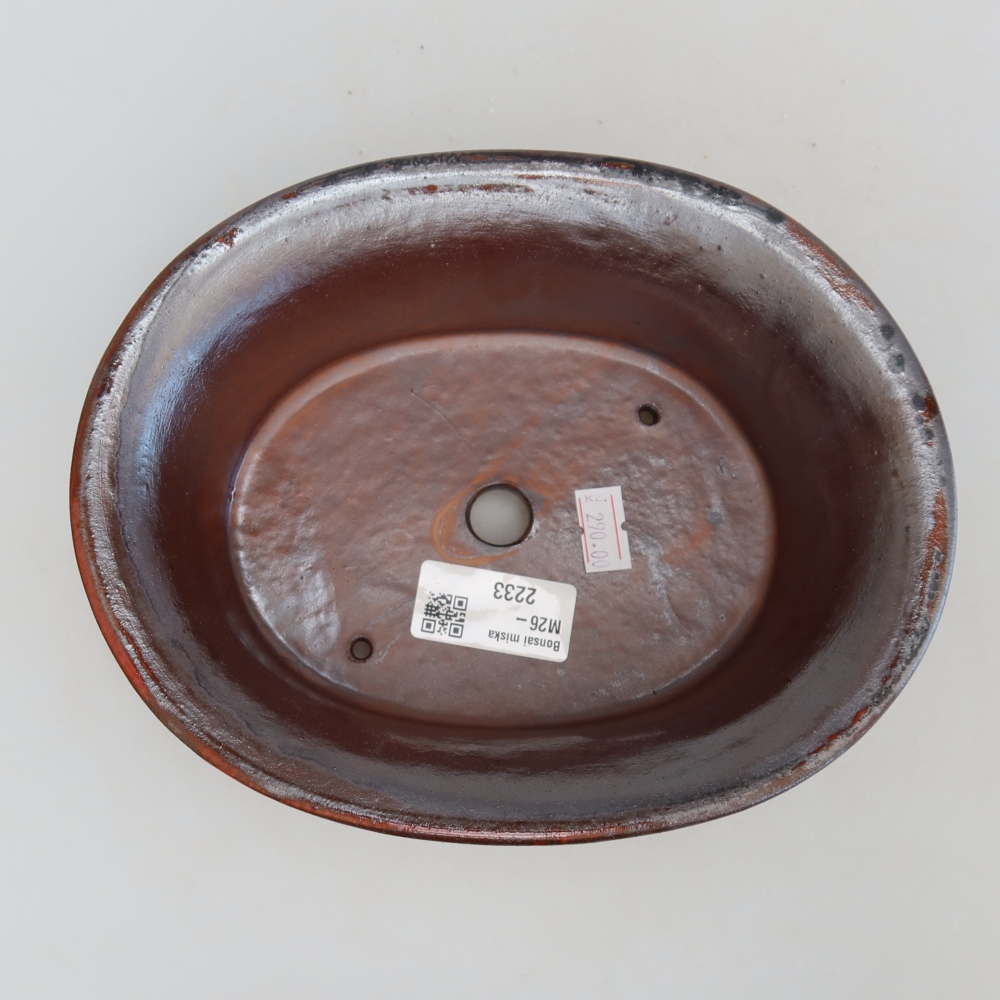 Vaso da bonsai in ceramica 19,5 x 15,5 x 6,5 cm, colore metallizzato