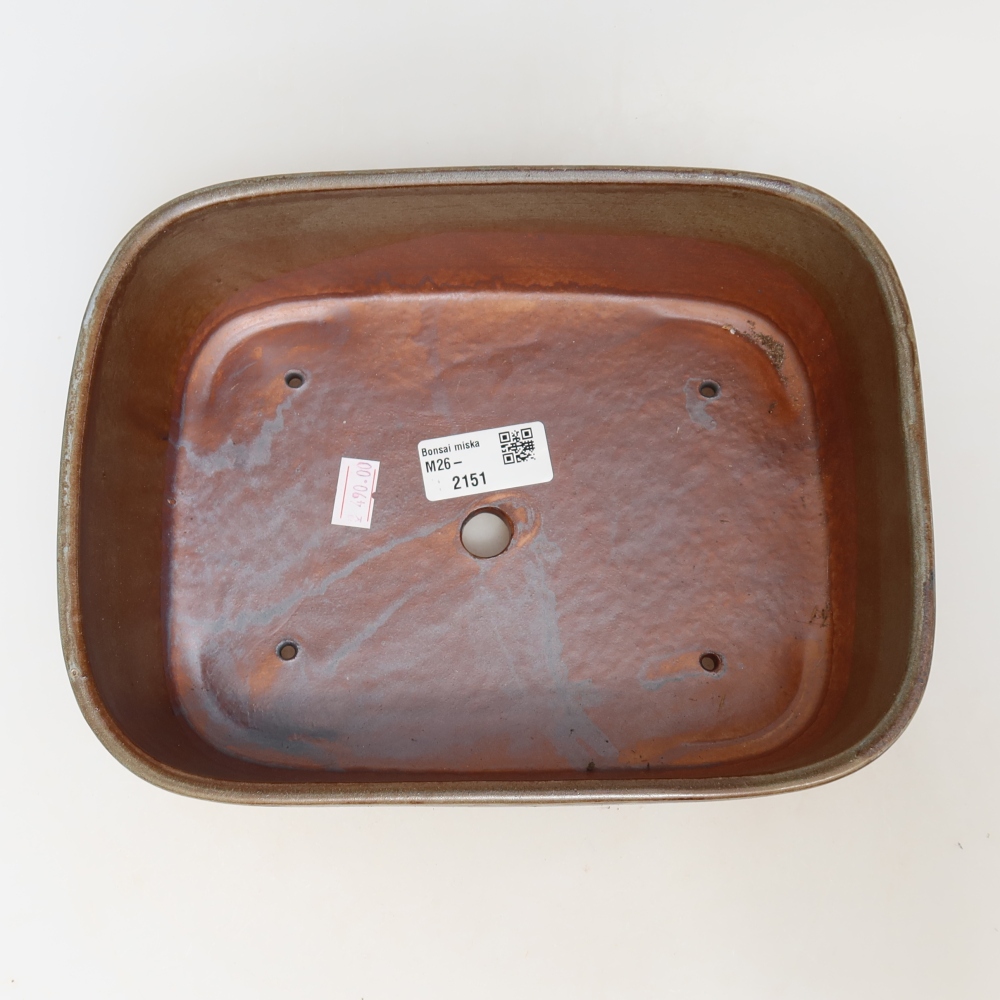 Vaso da bonsai in ceramica 23 x 17,5 x 7,5 cm, colore marrone
