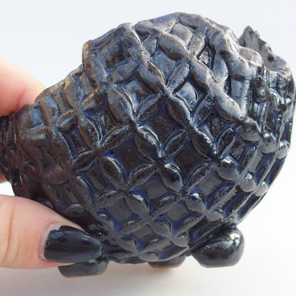 Conchiglia in ceramica 10 x 9 x 8 cm , colore blu