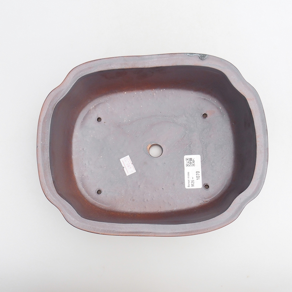 Ciotola bonsai in ceramica 24 x 19,5 x 7 cm, colore metallo