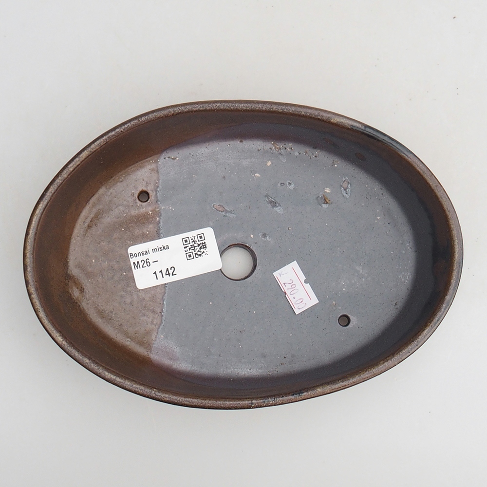Ciotola per bonsai in ceramica 18,5 x 13 x 4 cm, marrone