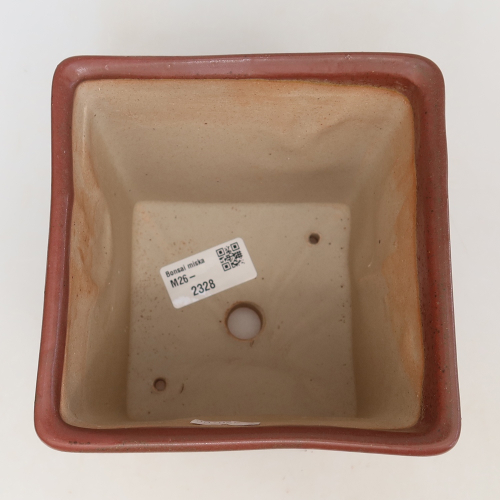 Vaso da bonsai in ceramica 13 x 13 x 14 cm, colore rosa