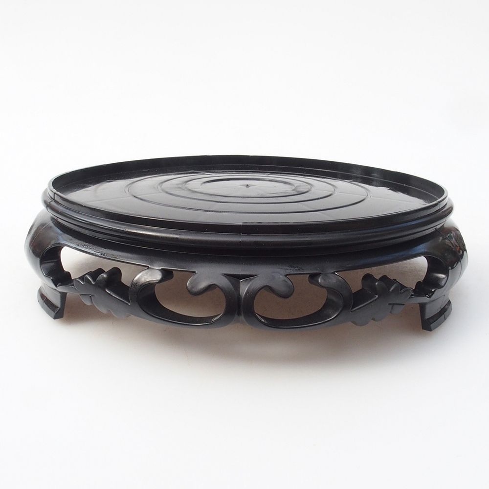 Tavolo per bonsai in plastica rotondo 17,5 x 17,5 x 4 cm, colore nero