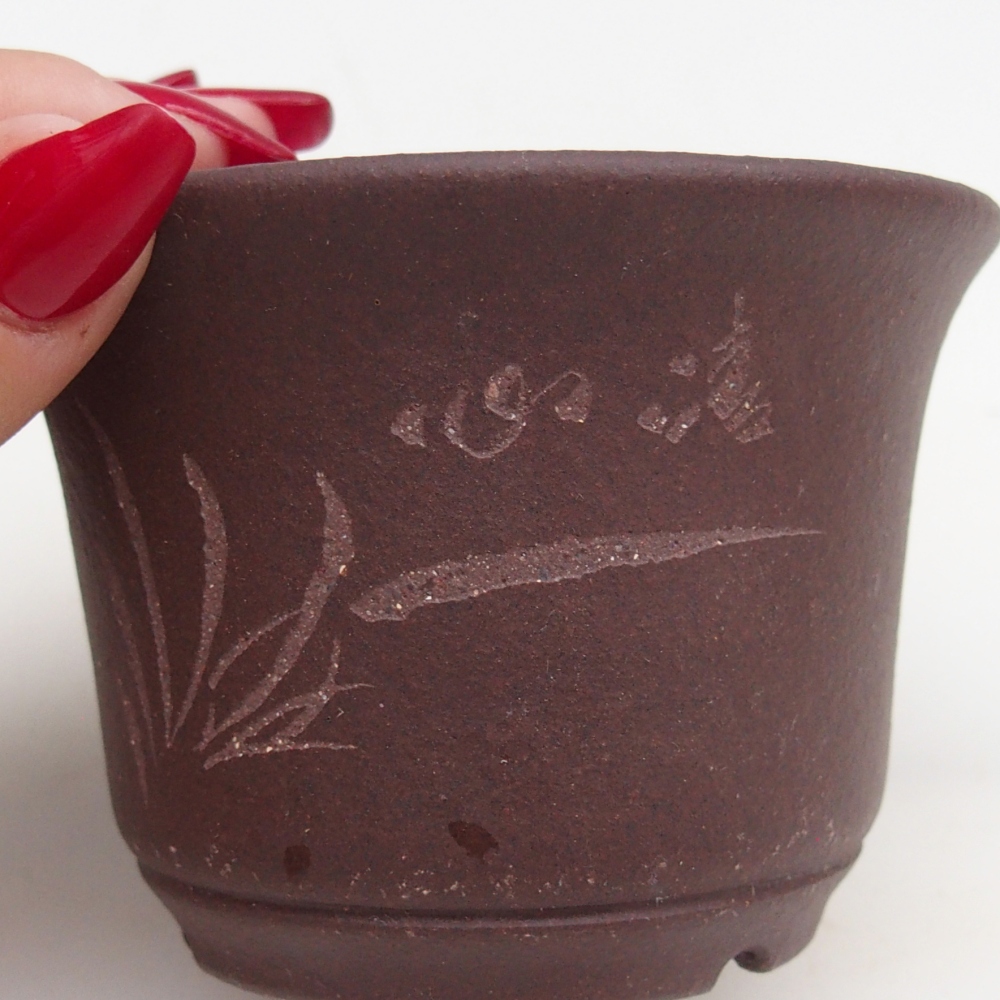 Ciotola per bonsai in ceramica 9,5 x 9,5 x 6,5 cm, marrone