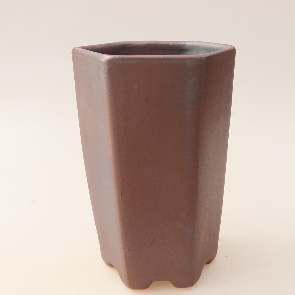 Vaso da bonsai in ceramica 9,5 x 8,5 x 14,5 cm, colore metallizzato