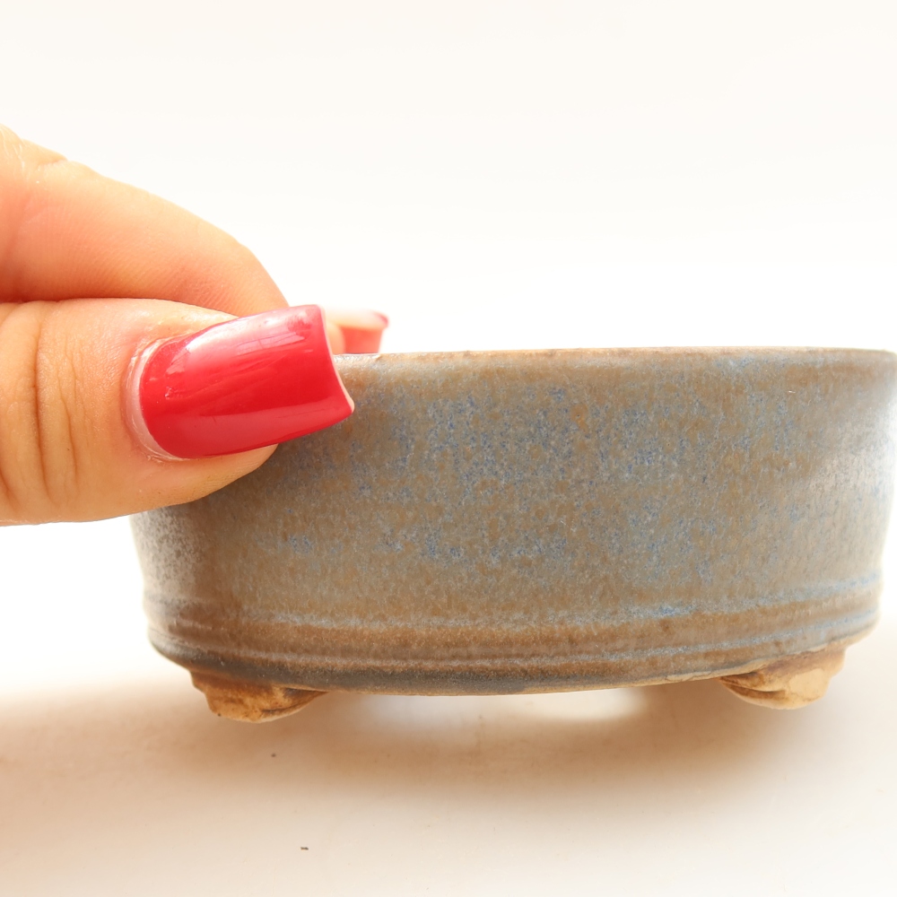 Ciotola bonsai in ceramica 9 x 9 x 3,5 cm, colore blu