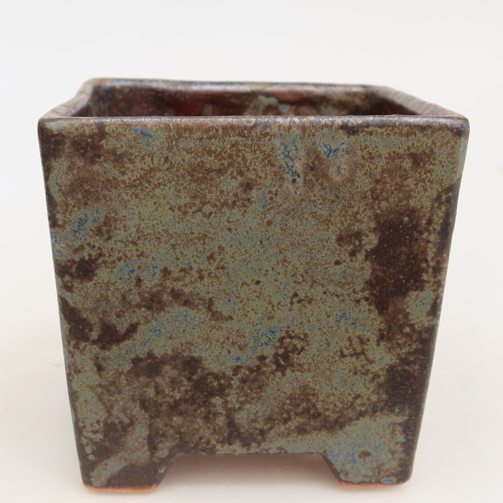 Vaso da bonsai in ceramica 8,5 x 8,5 x 9 cm, colore marrone