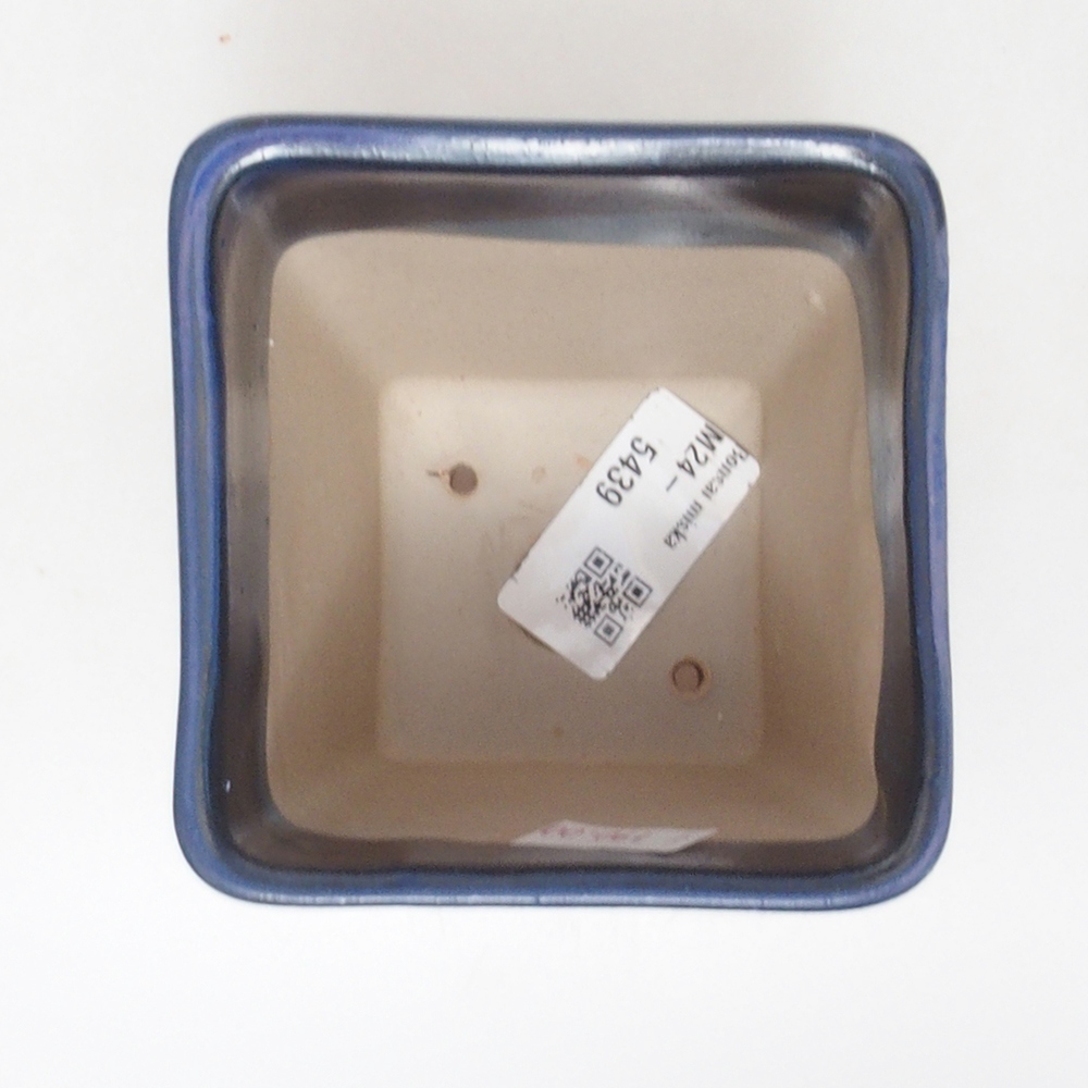 Ciotola bonsai in ceramica 8,5 x 8,5 x 11 cm, colore blu