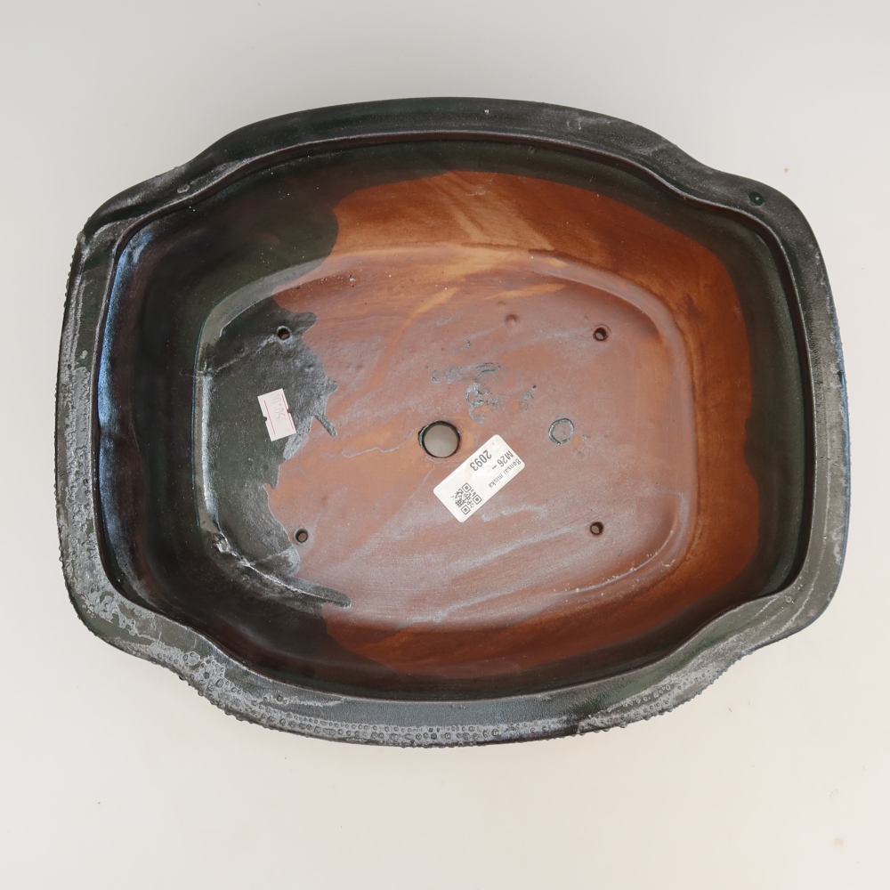 Vaso da bonsai in ceramica 30,5 x 25,5 x 10,5 cm, colore verde