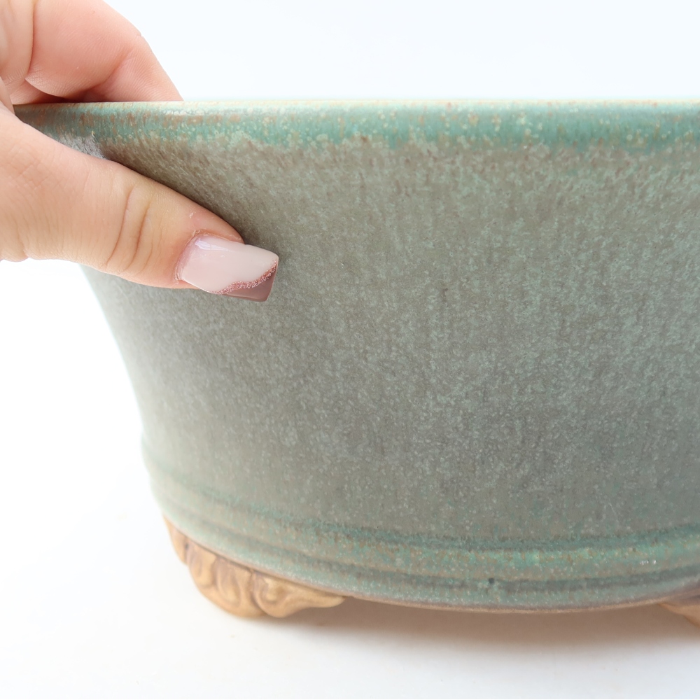 Vaso da bonsai in ceramica 29 x 29 x 12,5 cm, colore verde