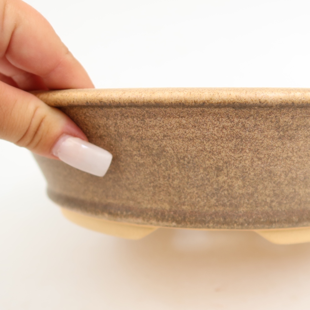 Vaso da bonsai in ceramica 25,5 x 25,5 x 6,5 cm, colore marrone