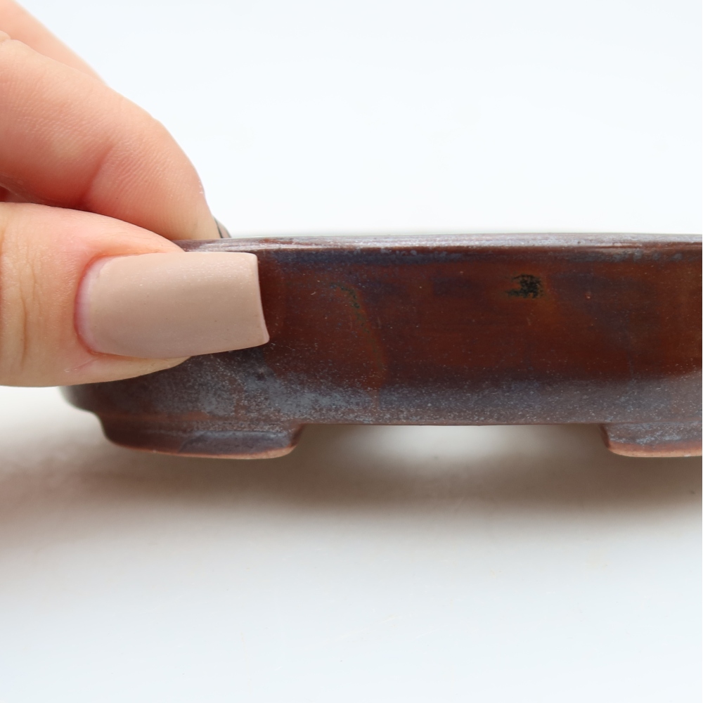Ciotola per bonsai in ceramica 12 x 9,5 x 2,5 cm, marrone
