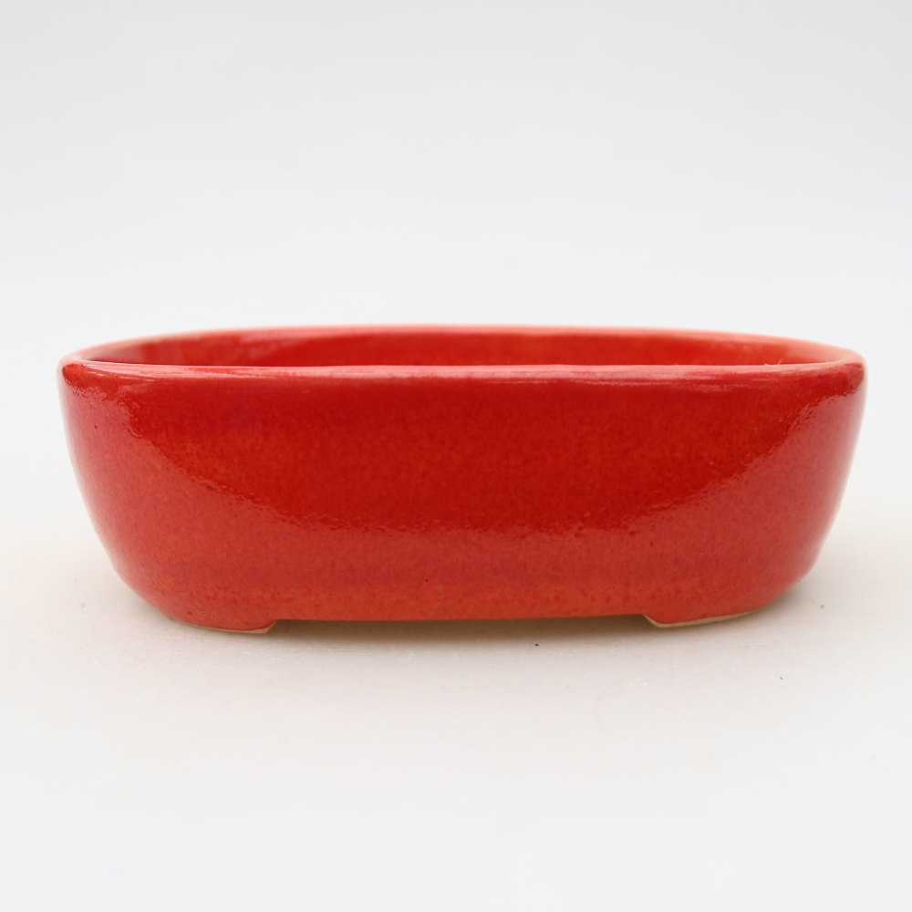 Ciotola per bonsai in ceramica 13 x 8,5 x 4 cm, colore rosso