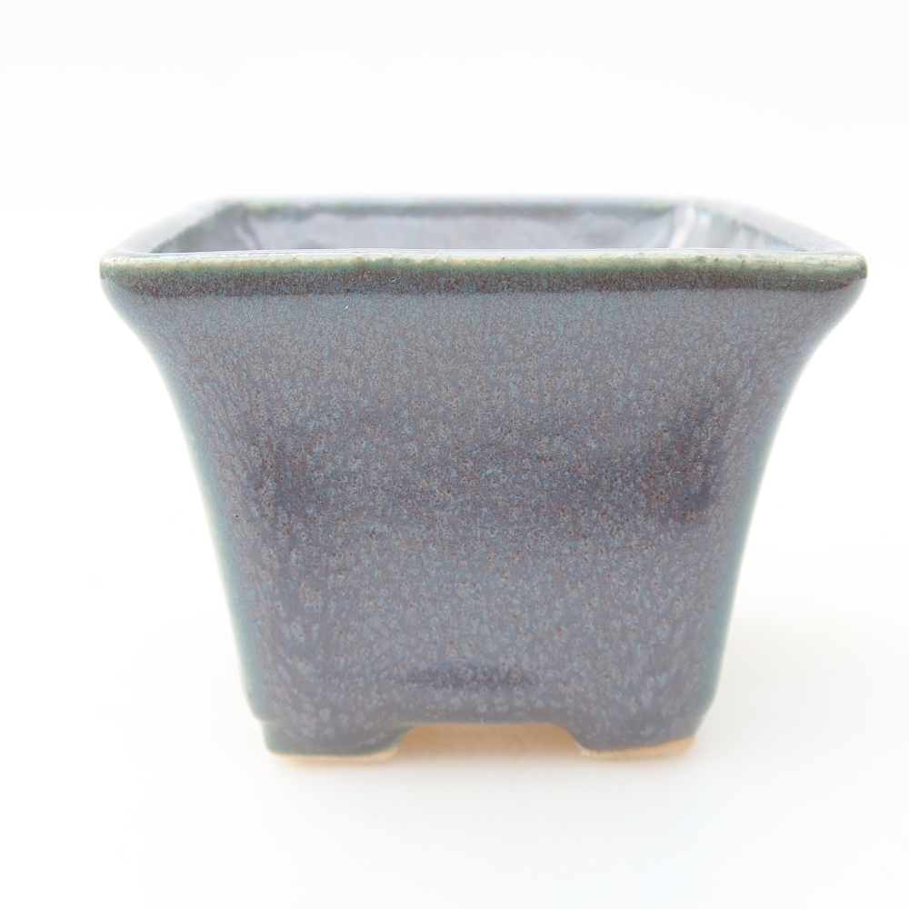 Vaso in ceramica per bonsai 6,5 x 6,5 x 5 cm, colore grigio