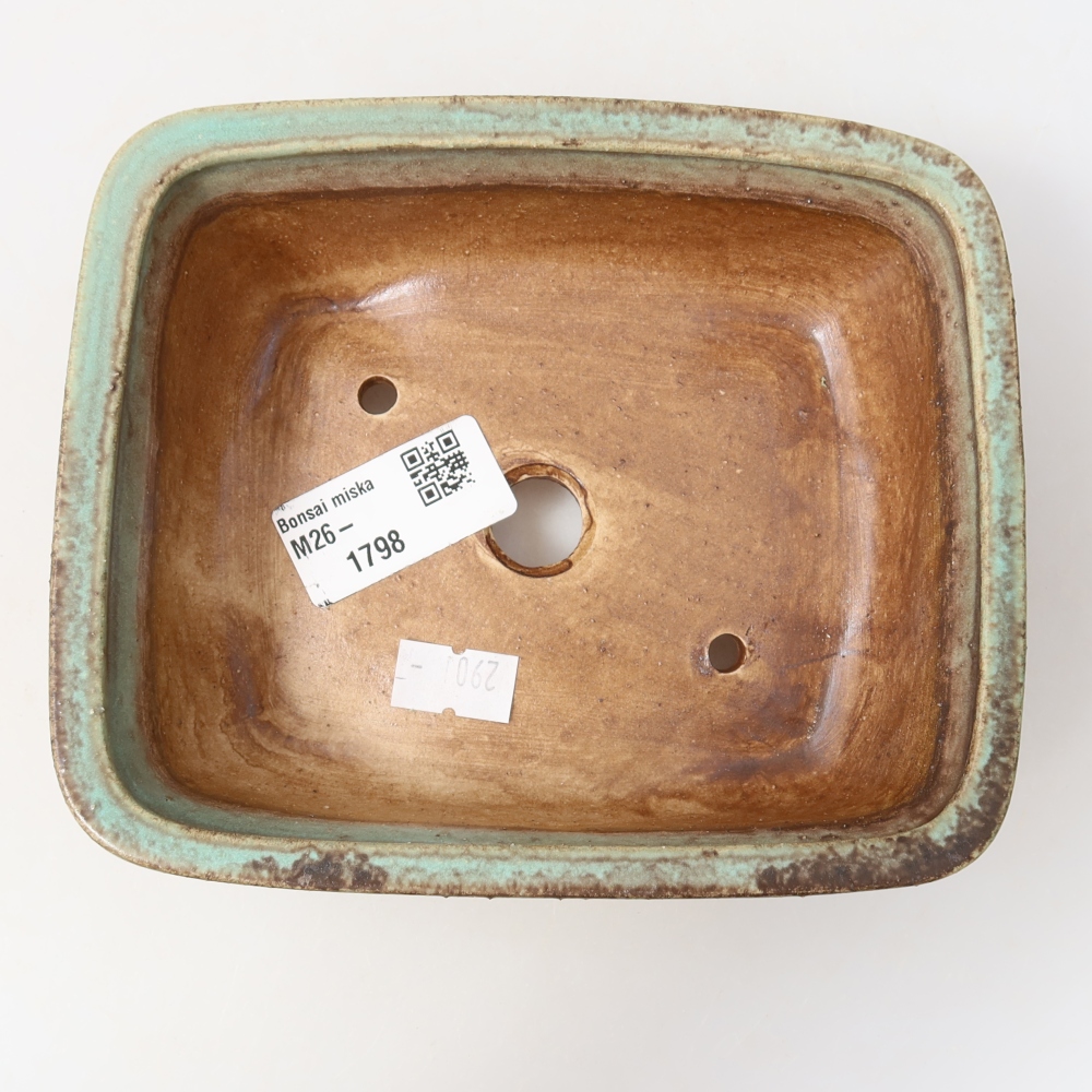Vaso da bonsai in ceramica 15 x 13 x 4,5 cm, colore verde