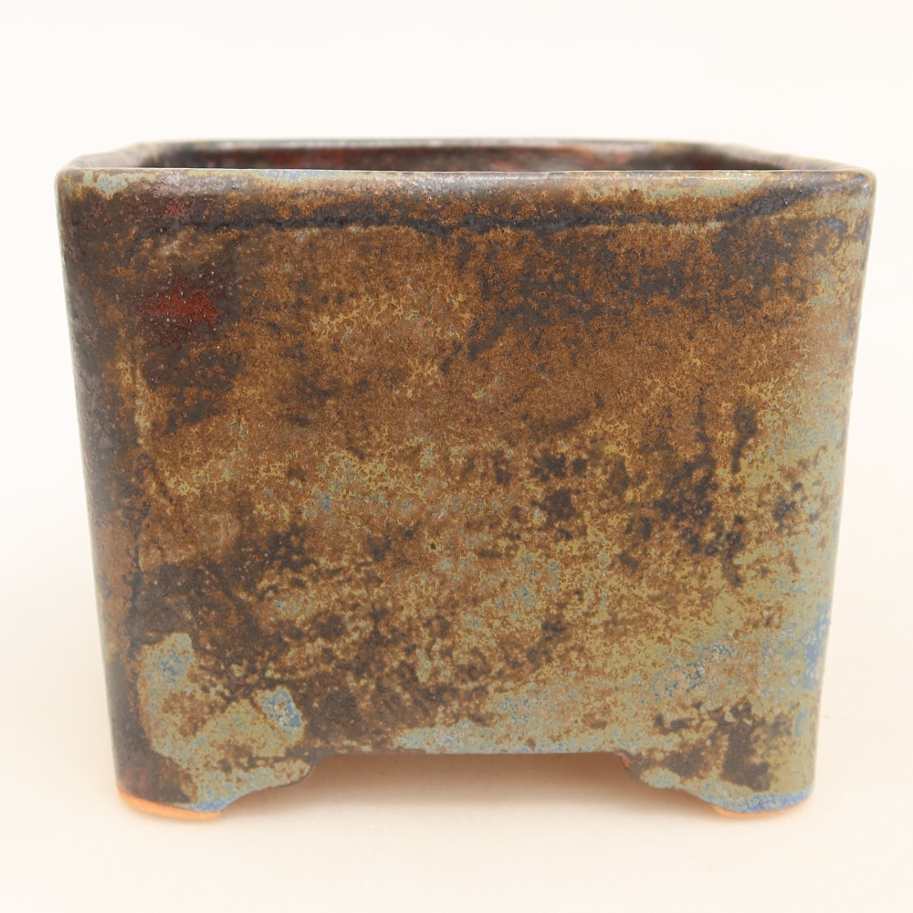 Vaso da bonsai in ceramica 10,5 x 10,5 x 8,5 cm, colore marrone
