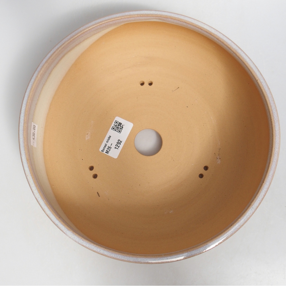 Ciotola bonsai in ceramica 22,5 x 22,5 x 7,5 cm, colore beige