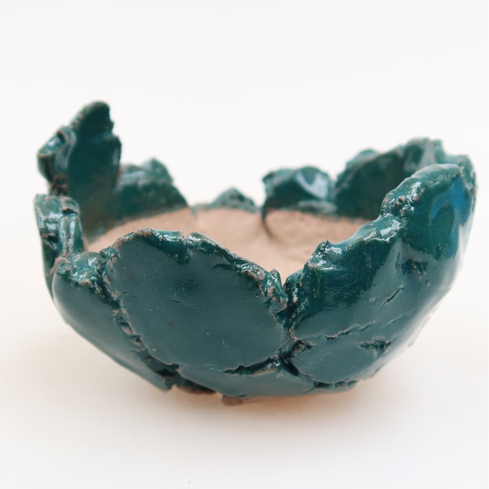 Guscio in ceramica  9 x 8,5 x 6,5 cm, colore verde