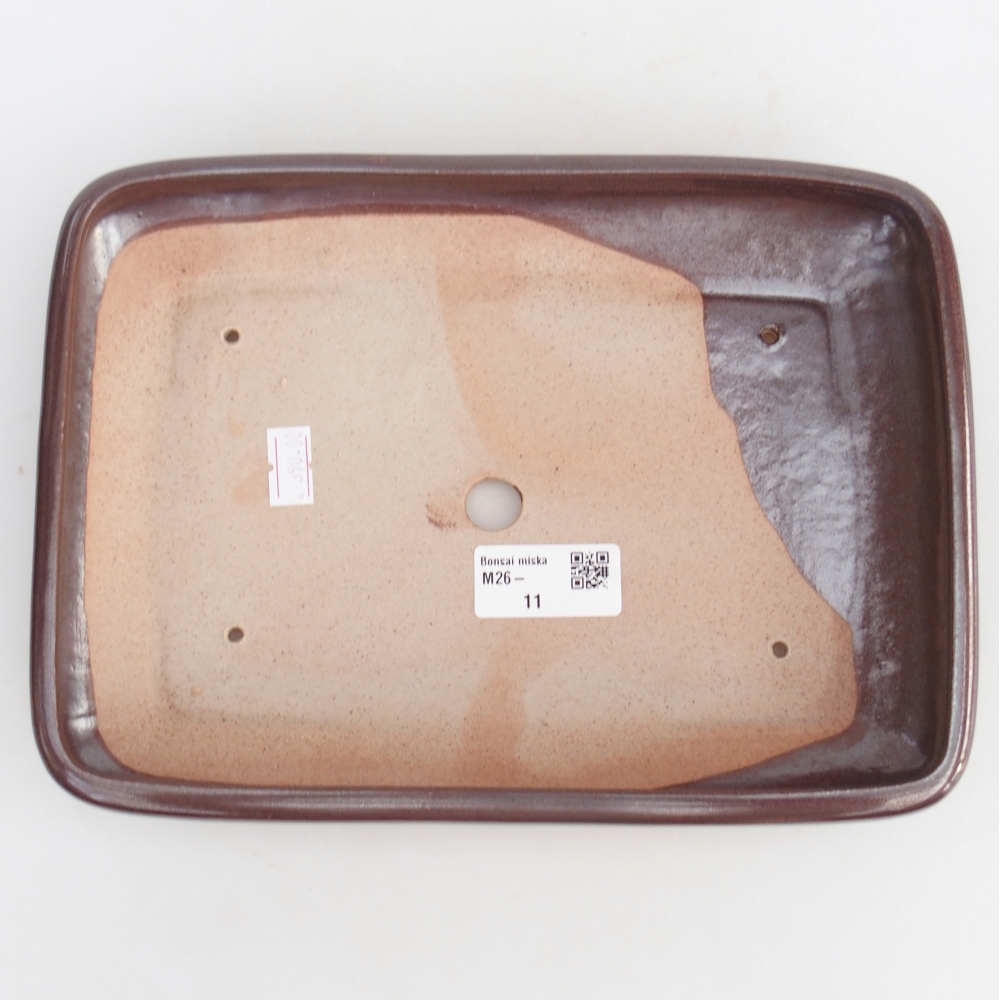 Ciotola per bonsai in ceramica 24 x 17,5 x 4 cm, marrone