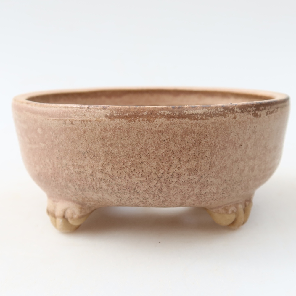 Vaso in ceramica per bonsai 10,5 x 10,5 x 4 cm, colore rosa