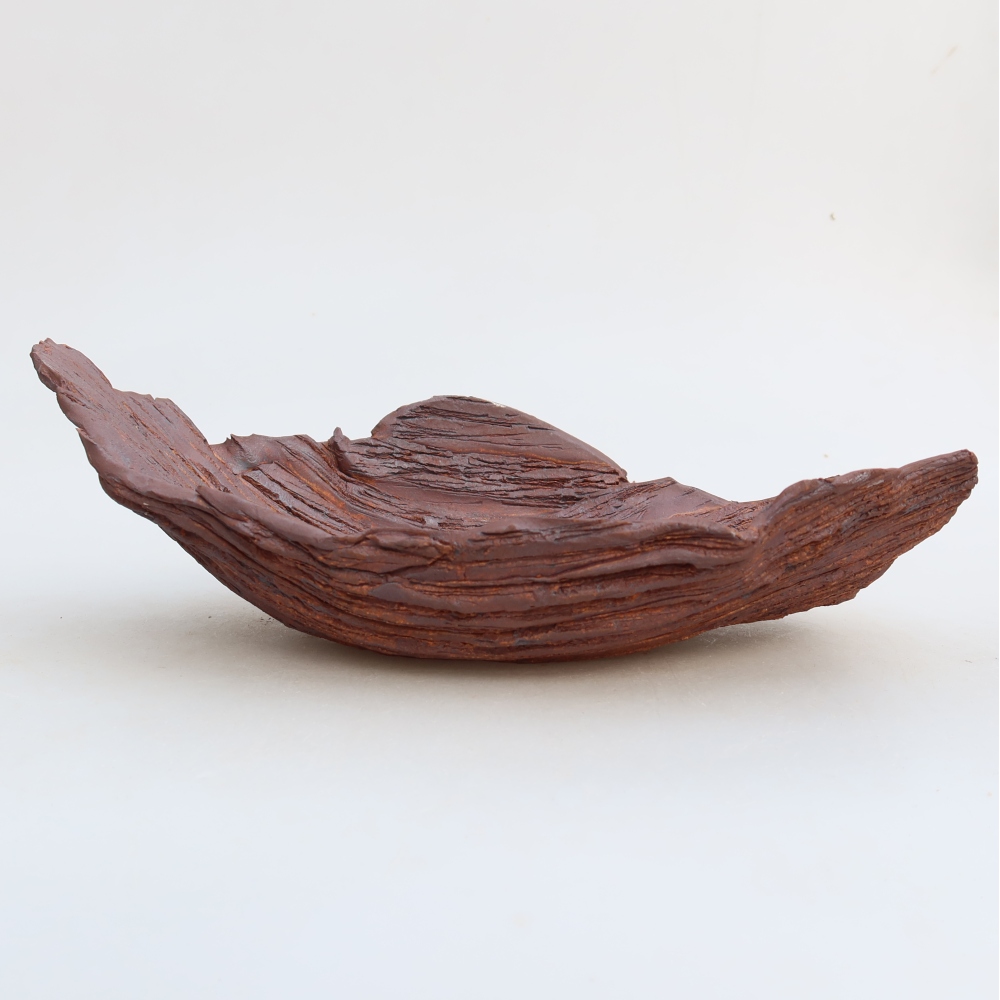 Guscio in ceramica  24,5 x 14,5 x 7,5 cm, colore marrone