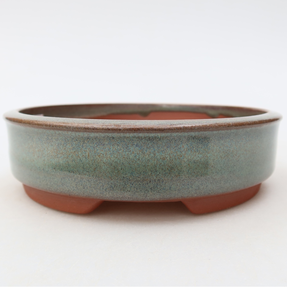 Vaso da bonsai in ceramica 14 x 14 x 4 cm, colore verde