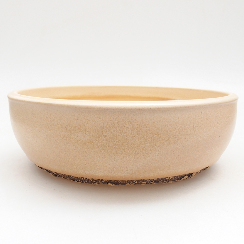 Ciotola per bonsai in ceramica 21,5 x 21,5 x 7 cm, colore beige