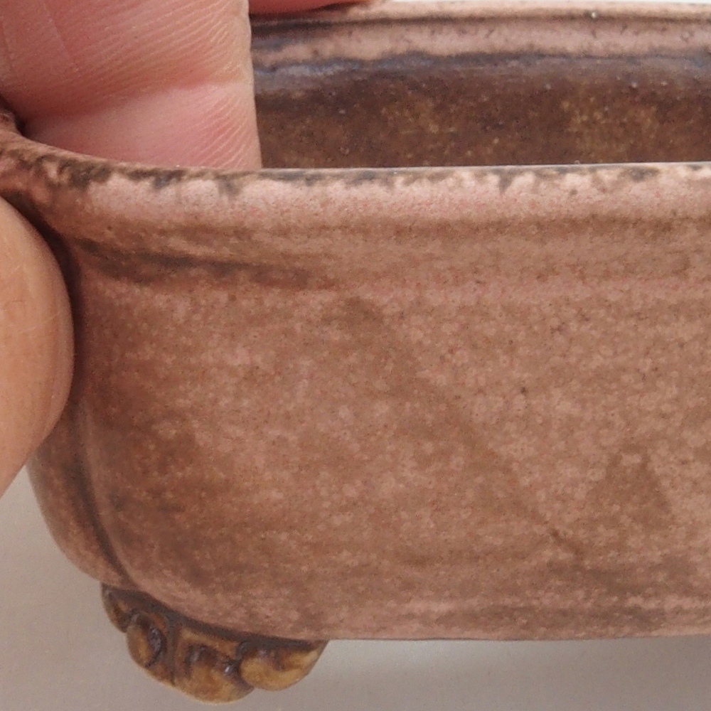 Ciotola per bonsai in ceramica 10 x 8,5 x 4 cm, marrone