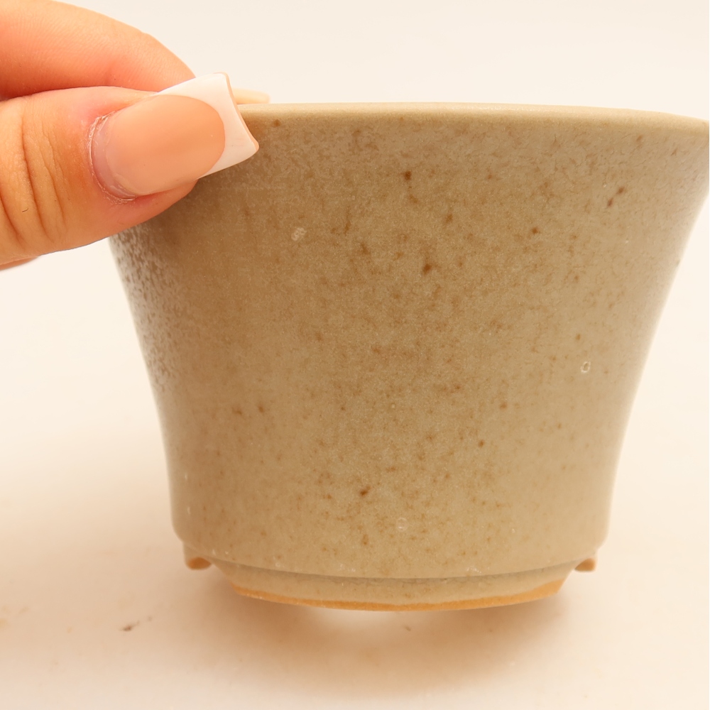 Vaso da bonsai in ceramica 11 x 11 x 7 cm, colore grigio