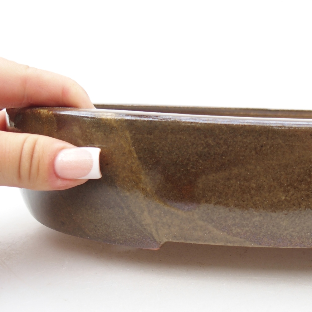 Ciotola per bonsai in ceramica 27 x 21 x 5,5 cm, marrone
