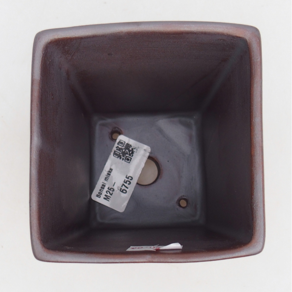 Ciotola bonsai in ceramica 9 x 9 x 12,5 cm, colore metallo