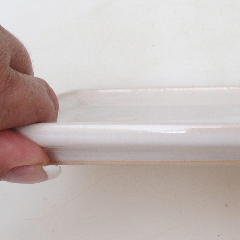 Piattino bonsai rettangolo 19,5 x 14 x 1,5 cm - bianco