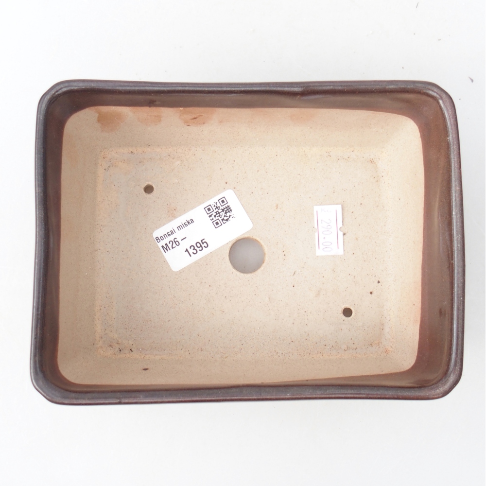 Ciotola per bonsai in ceramica 15,5 x 11,5 x 6 cm, marrone