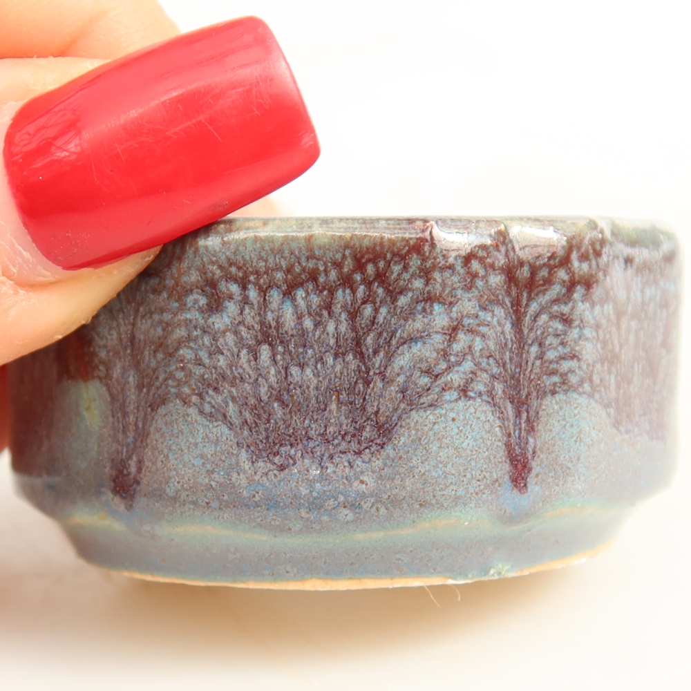 Vaso da bonsai in ceramica 5 x 5 x 2,5 cm, colore grigio