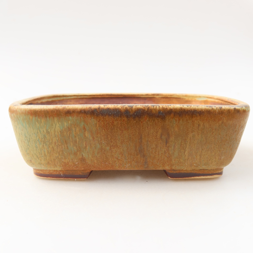 Vaso in ceramica per bonsai 14 x 11,5 x 4,5 cm, colore verde