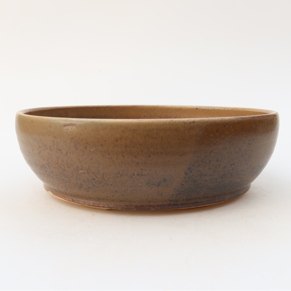 Vaso da bonsai in ceramica 19,5 x 19,5 x 6,5 cm, colore marrone
