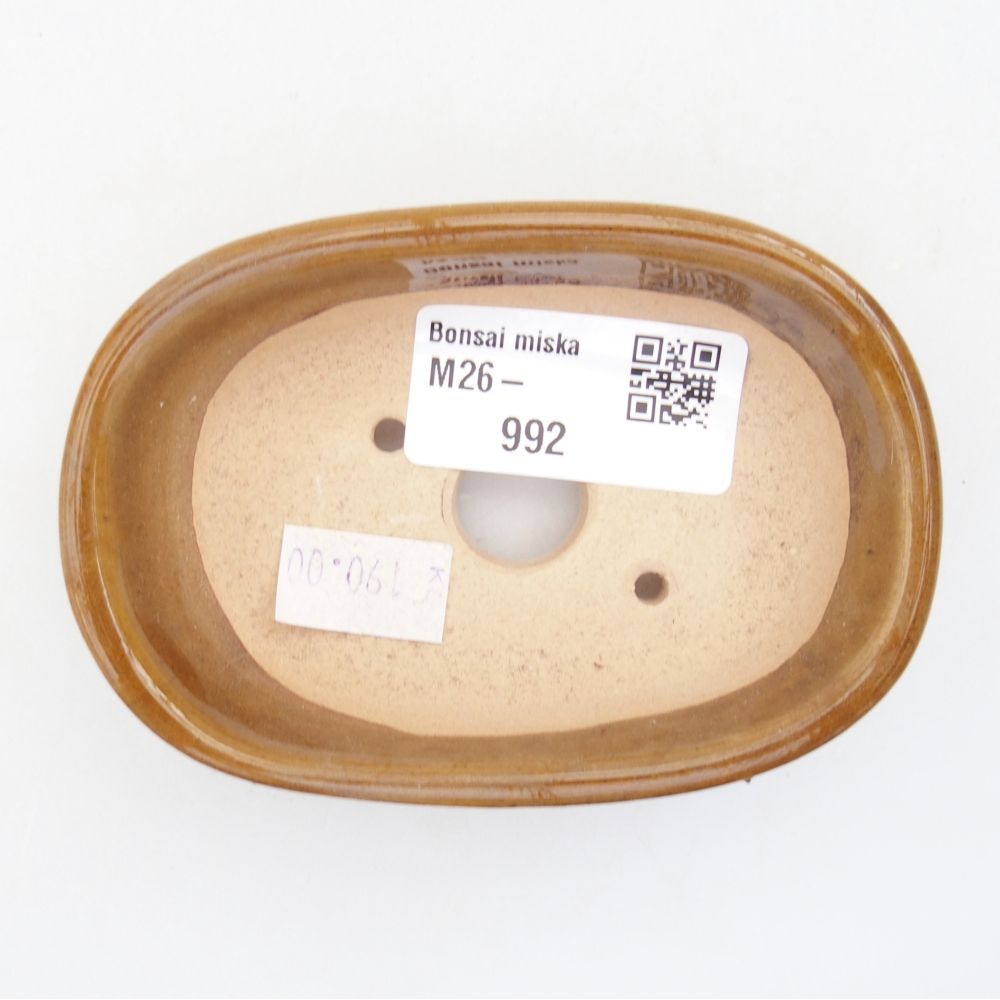 Ciotola per bonsai in ceramica 9 x 6,5 x 2,5 cm, marrone