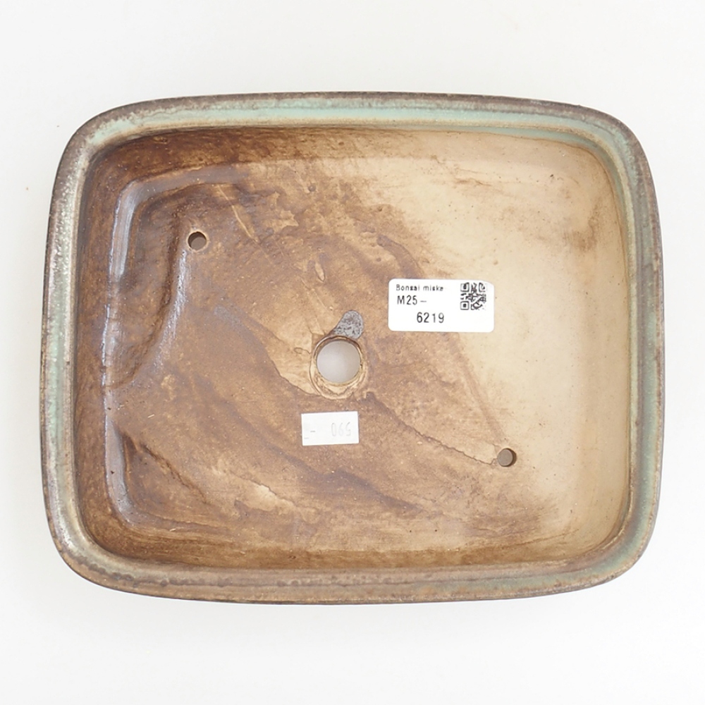 Ciotola per bonsai in ceramica 21,5 x 17,5 x 5,5 cm, marrone