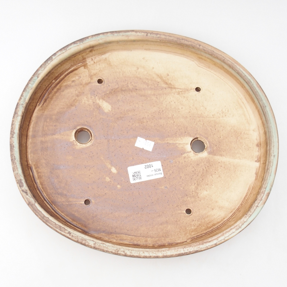 Ciotola per bonsai in ceramica 31 x 27 x 4 cm, verde