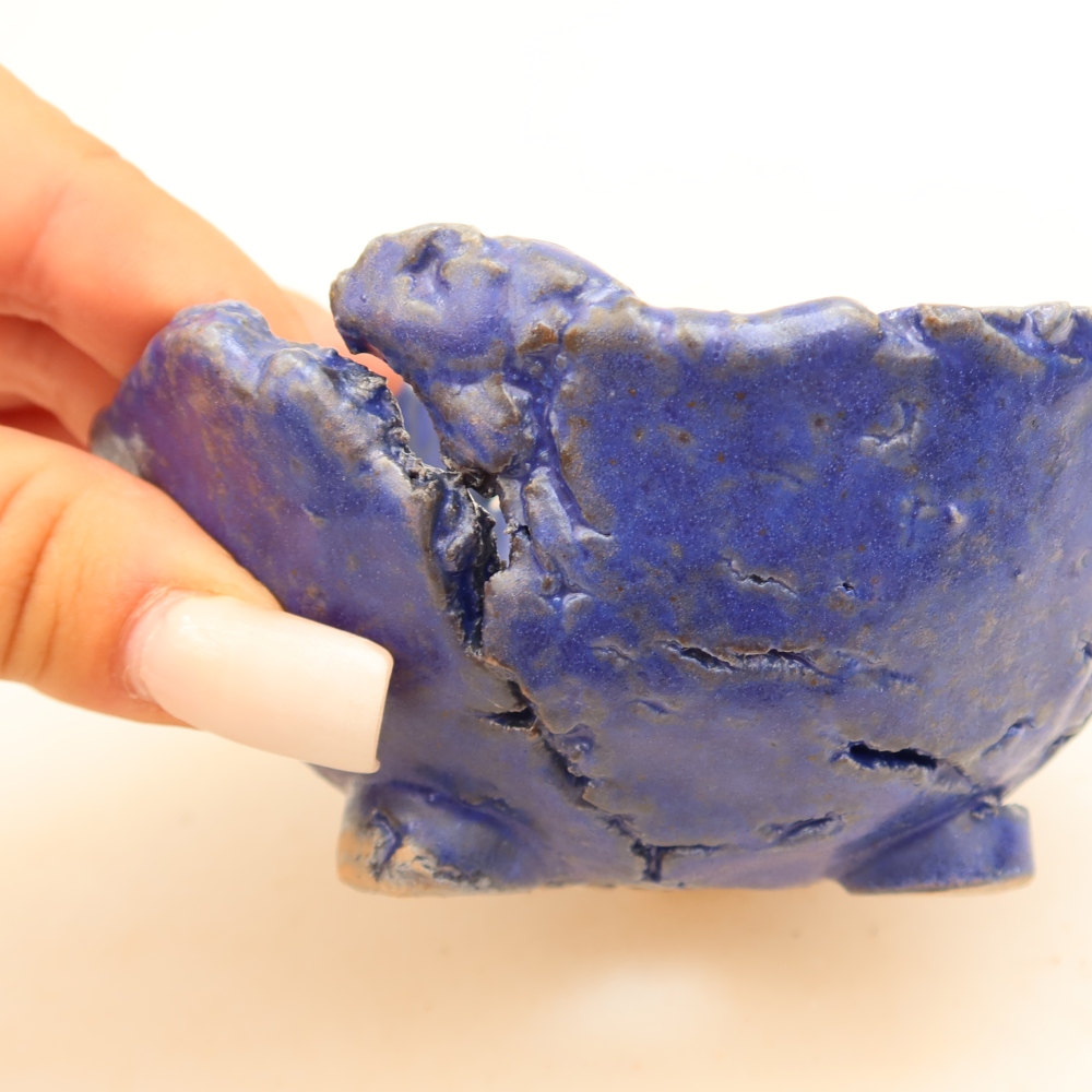 Guscio in ceramica  11,5 x 10,5 x 6,5 cm, colore blu