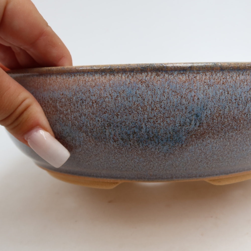 Ciotola bonsai in ceramica 21,5 x 21,5 x 6,5 cm, colore blu