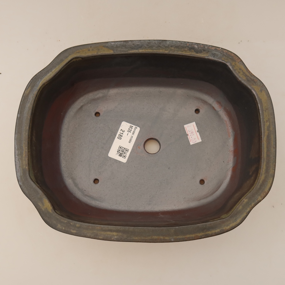 Vaso da bonsai in ceramica 22,5 x 17,5 x 7,5 cm, colore marrone