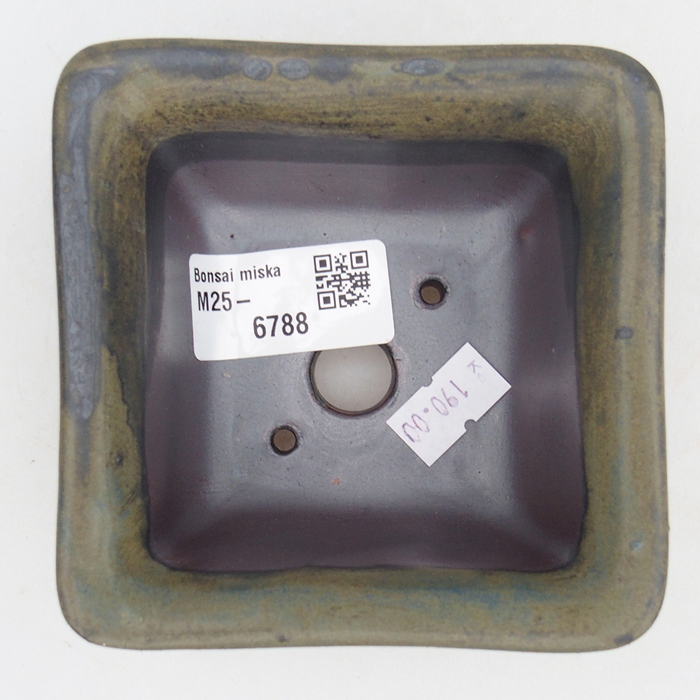 Ciotola per bonsai in ceramica 10 x 10 x 6 cm, bordeaux