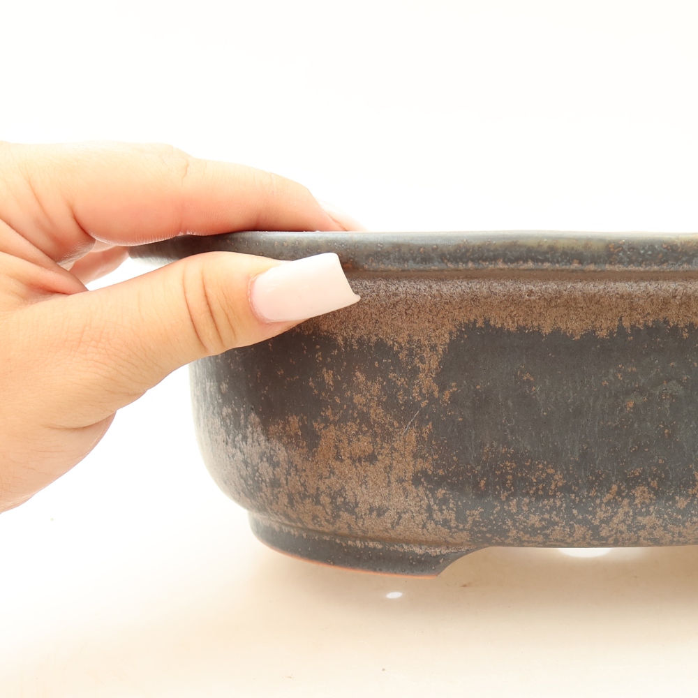 Vaso da bonsai in ceramica 23 x 19 x 8 cm, colore marrone