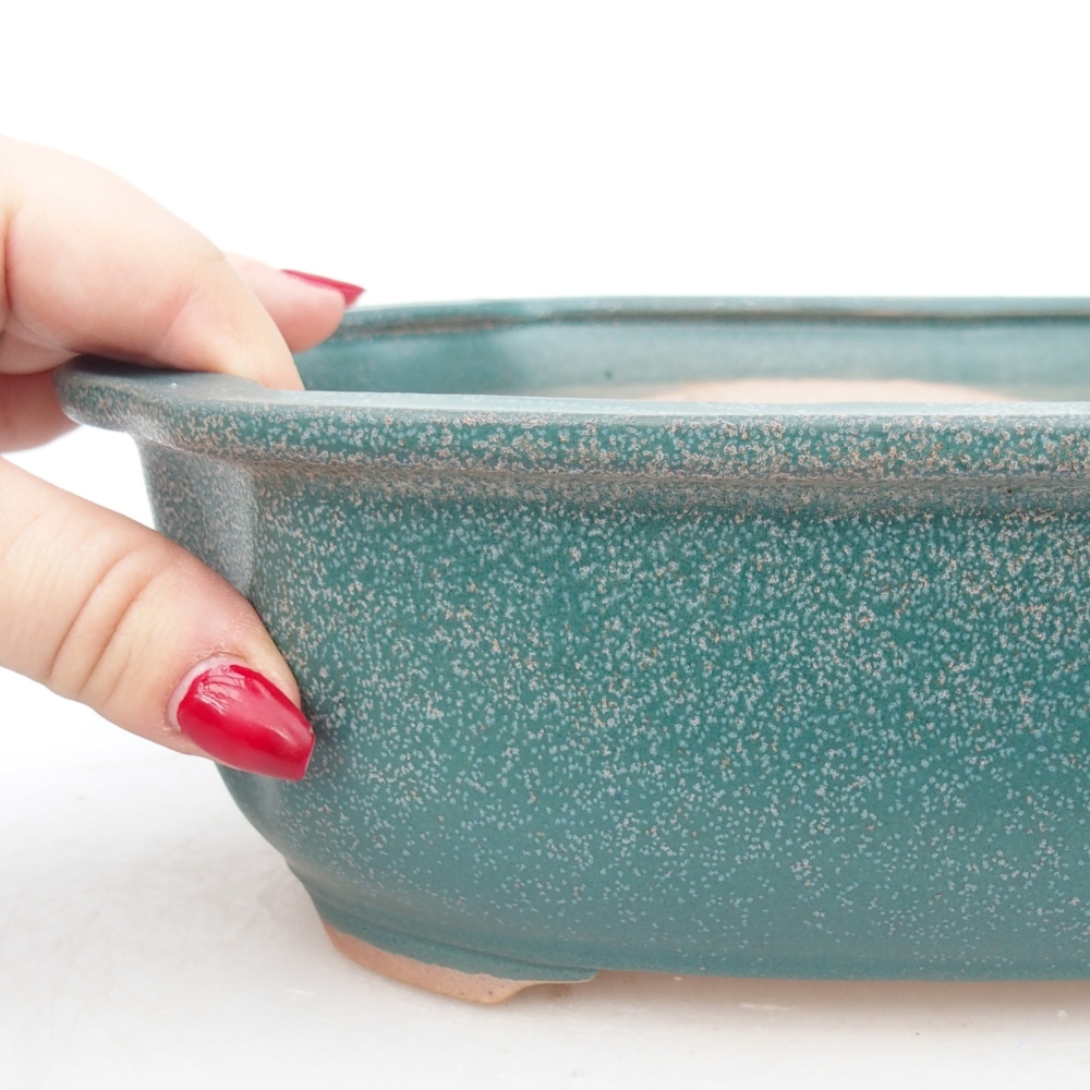 Ciotola bonsai in ceramica 22 x 18 x 7,5 cm, colore blu